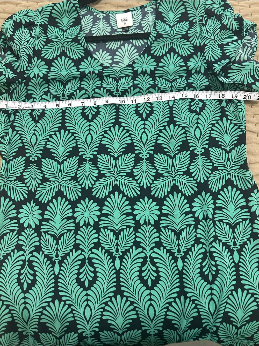 Cabi Green Patterned Dress. (Dress only). - Picture 5 of 9